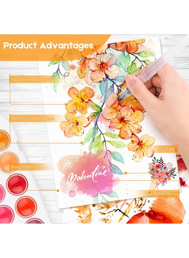Taotree Watercolor Paint Set 48 Color Watercolors Cake & A Brush A Refillable Water Brush Pen Portable Water Colors Paints Set For Kids Children Students Adults Beginner Artists Painting Supplies - Image 5