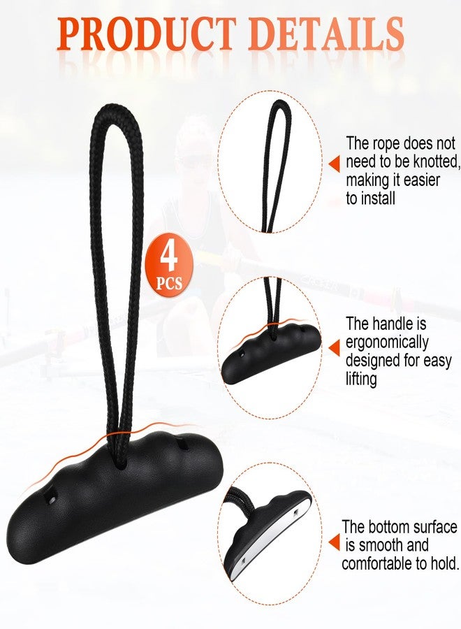 مجموعة مقابض قوارب الكاياك Relaxgiant المكونة من 4 قطع: مقبض حمل، مقبض سحب، مقبض على شكل حرف T مع حبل وحلقات تثبيت ومسامير لقوارب الكاياك Emotion، طقم تركيب بديل لقوارب الكاياك (أسود) - Image 3