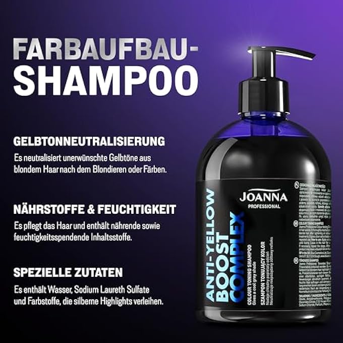 JOANNA PROFESSIONAL REVITALISATION TINT SHAMPOO IN SILVER-GREY FOR HAIR - WITH MICRO PROTEIN - LASTING REVITALISATION - CURL SHINE & COLOUR COLD GREY - 500 G - Image 3