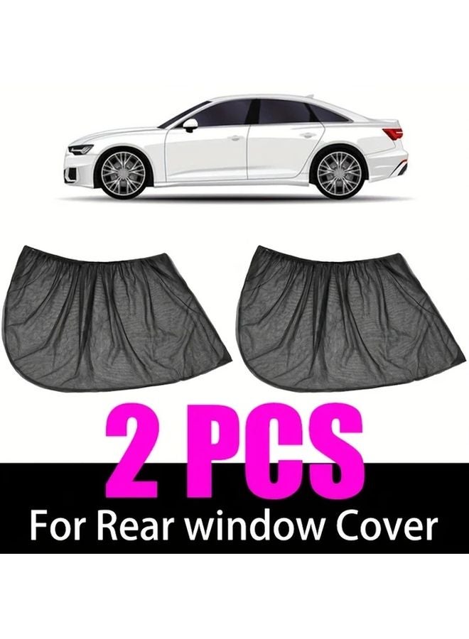Rear 2pcs Car Side Window Sunshades Easy Install UV Protection Breathable Mesh - Image 3