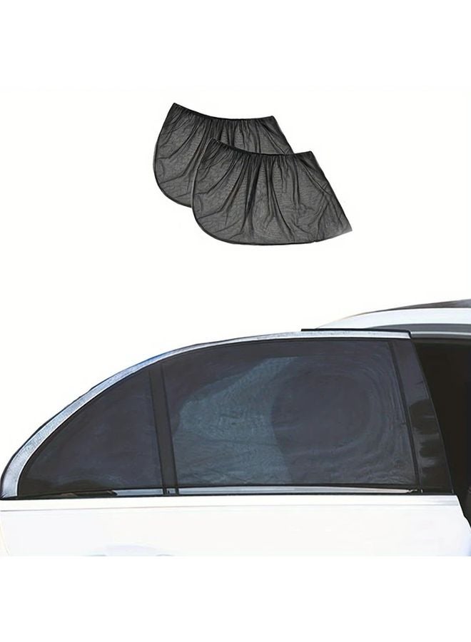 Rear 2pcs Car Side Window Sunshades Easy Install UV Protection Breathable Mesh - Image 1