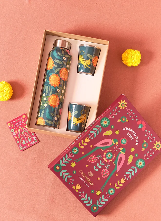 Chumbak  Marigold Drinkware  Gift Set of 3  | Best Price UAE