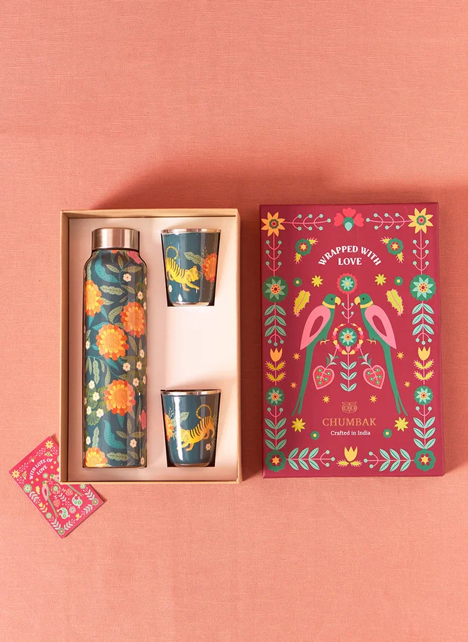 Chumbak  Marigold Drinkware  Gift Set of 3  | Best Price UAE
