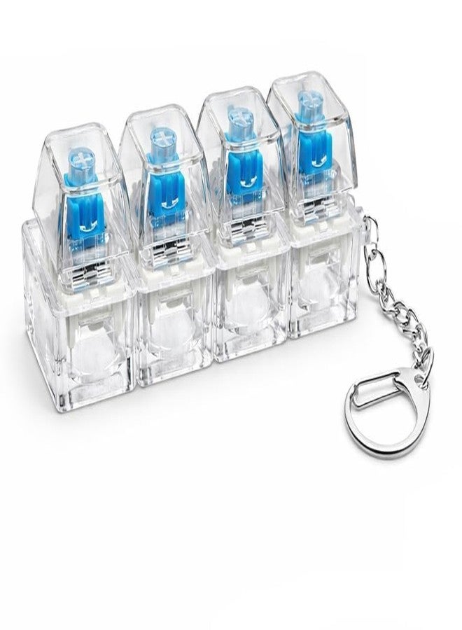 NETZILLA Keyboard Fidget Toys for Adults, Transparent Keyboard Clicker with LED Light, Keychain Fidget Sensory Fun Toys for Anxiety Decompression for Office, Collage (1) - Image 1