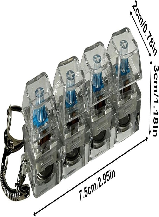 NETZILLA Keyboard Fidget Toys for Adults, Transparent Keyboard Clicker with LED Light, Keychain Fidget Sensory Fun Toys for Anxiety Decompression for Office, Collage (1) - Image 5