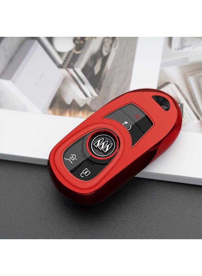 Tengare Buick Key Fob Cover Car Key Protector Case Key Chain Holder Accessories Red - Image 2