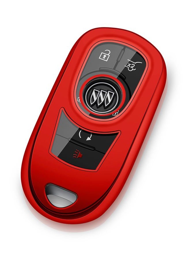Tengare Buick Key Fob Cover Car Key Protector Case Key Chain Holder Accessories Red - Image 1
