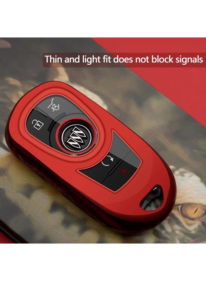 Tengare Buick Key Fob Cover Car Key Protector Case Key Chain Holder Accessories Red - Image 3
