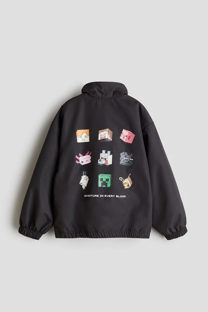 اتش اند ام جاكيت واقي من الرياح بغطاء للرأس