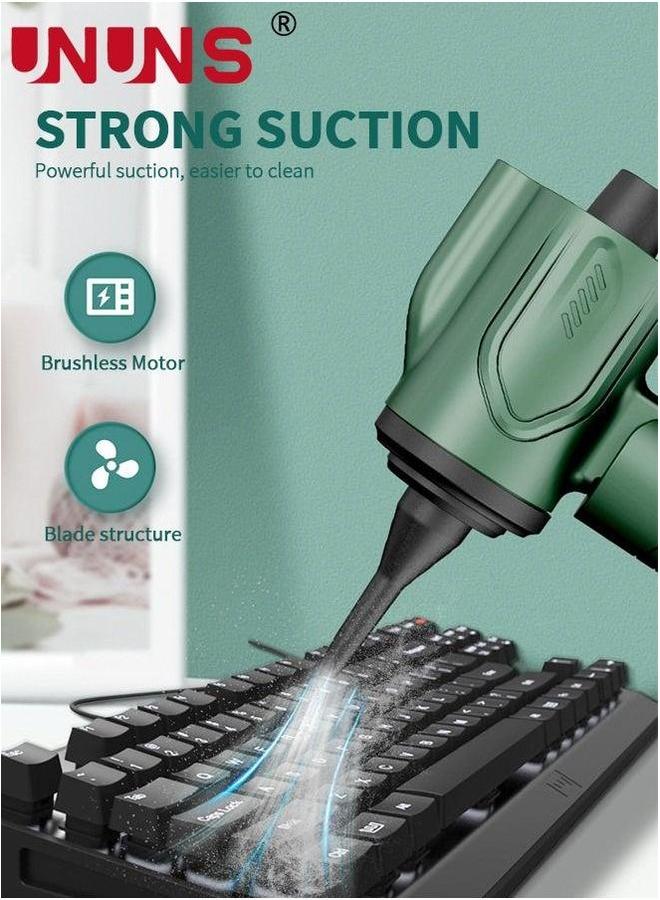 UNUNS Handheld Vacuum Cleaner,3-In-1 Cordless Cleaner ,Foldable Portable Electric Air Pump For Pet Cars Keyboard - Image 4