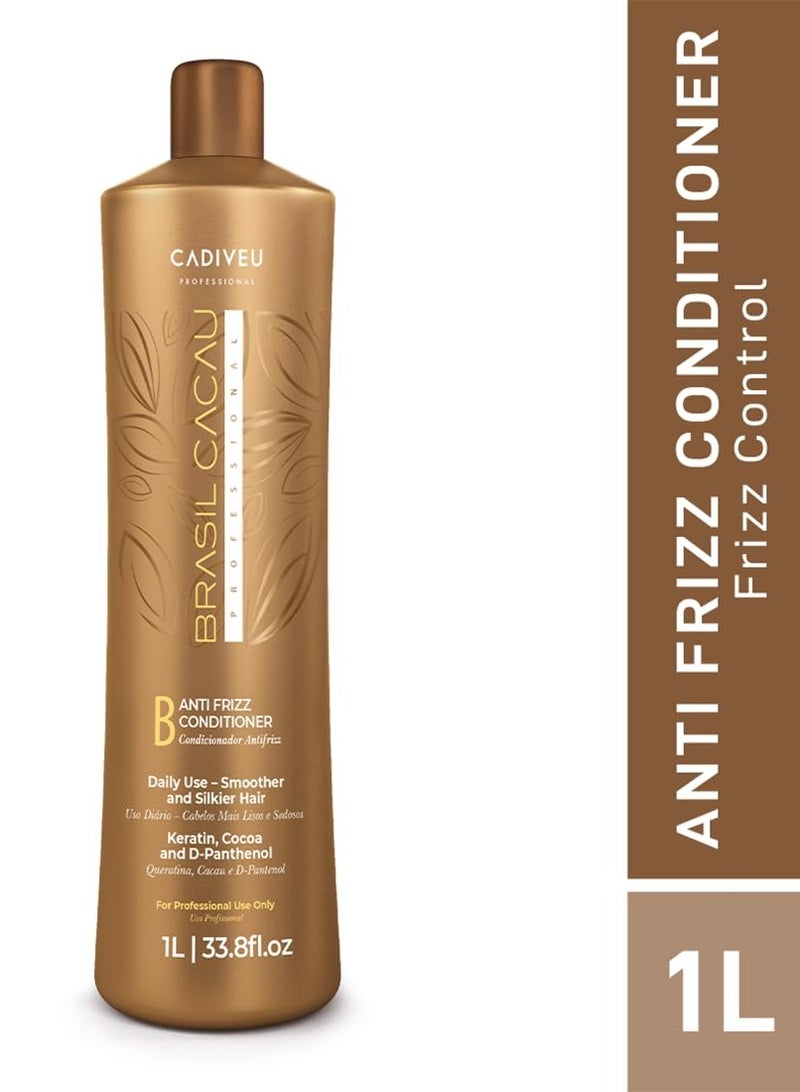 Brasil Cacau 1L Anti-Frizz Conditioner - Nourishing Formula for Soft, Manageable Hair