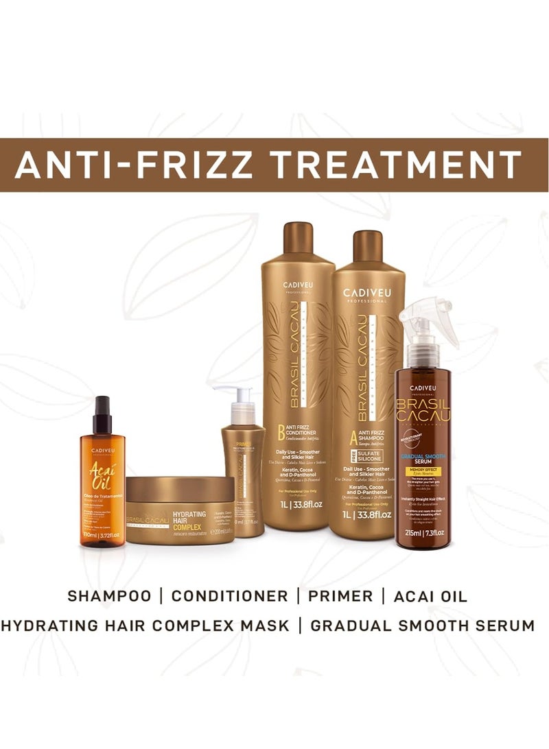 Brasil Cacau 1L Anti-Frizz Conditioner - Nourishing Formula for Soft, Manageable Hair