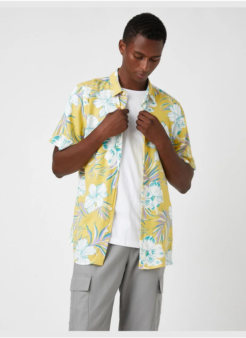 KOTON Patterned Short Sleeve Shirt