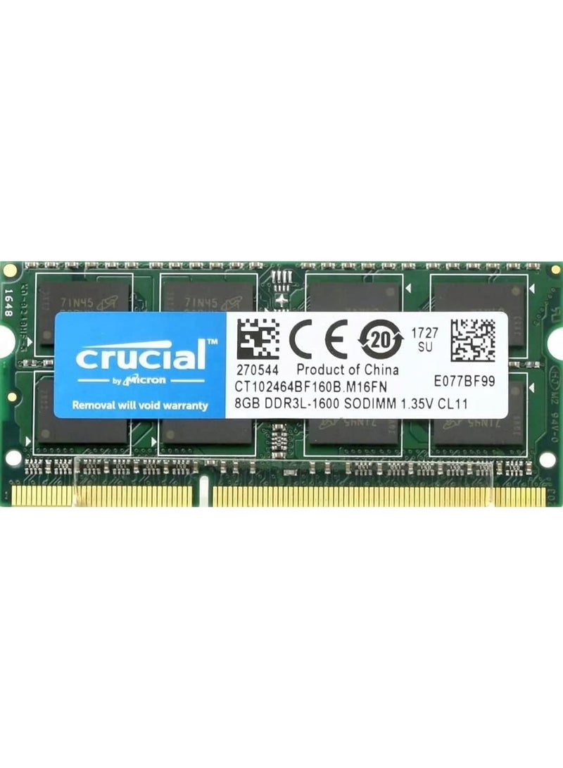 Micron Crucial RAM 8GB DDR3 1600 MHz CL11 Laptop Memory CT102464BF160B
