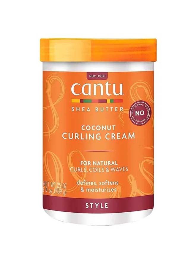 Cantu Coconut Curling Cream 709 g - Shea Butter & Coconut Oil Formula Defines & Strengthens Hair, Gentle on Coily, Curly & Natural Hair Multicolour 709grams - Image 1