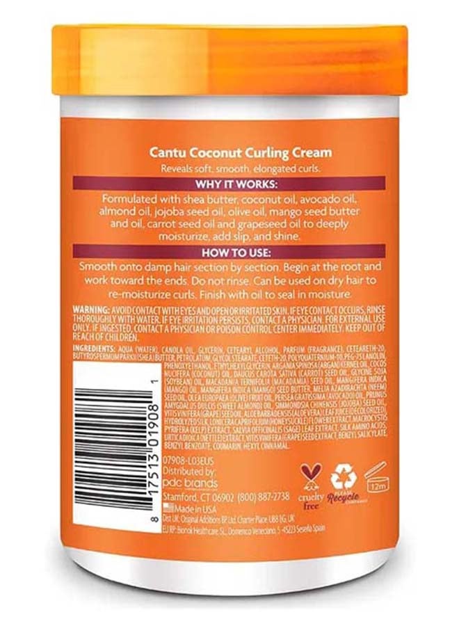 Cantu Coconut Curling Cream 709 g - Shea Butter & Coconut Oil Formula Defines & Strengthens Hair, Gentle on Coily, Curly & Natural Hair Multicolour 709grams - Image 3