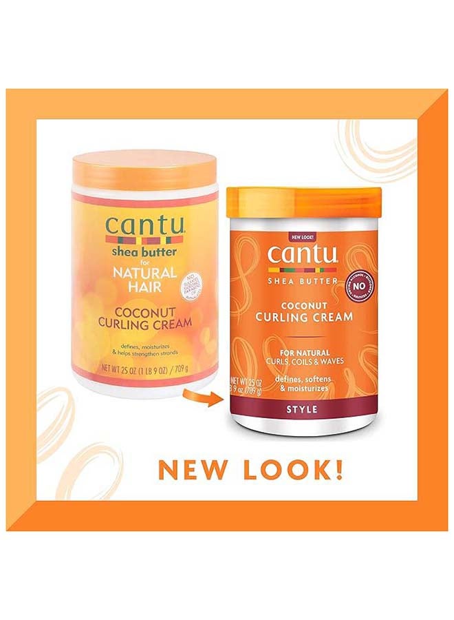 Cantu Coconut Curling Cream 709 g - Shea Butter & Coconut Oil Formula Defines & Strengthens Hair, Gentle on Coily, Curly & Natural Hair Multicolour 709grams - Image 2