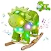 Glow Guards Light up Music Dinosaur Rocking Horse Stuffed Animal Set of 2 with Glowing Singing Dinosaur Plush Toy Wooden Chair Seat Ride on Toys Gift for Ages 13 Toddlers Kids Baby Dinosaur - Image 4