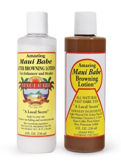 Maui Babe Maui Babe Before And After Browning Lotion, [2-Pack]- Before And After Sun Tan, Made In USA, 8 Ounces  - Image 1