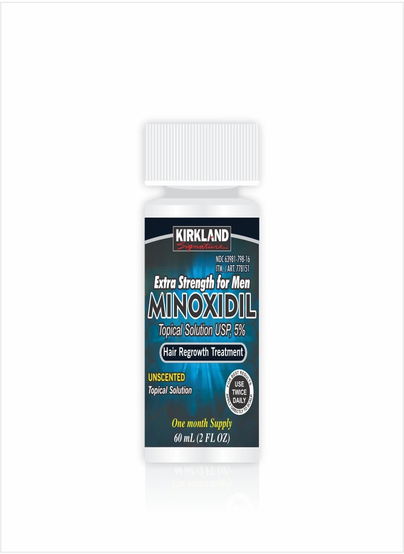 Kirkland Signature - Minoxidil 5% Extra Strength Hair Regrowth Treatment – 60ml Bottle for Thinning Hair - Image 1