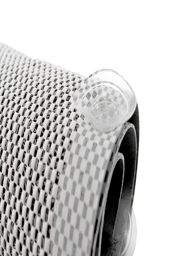 سبلاش هوم سجادة حوض استحمام سبلاش هوم ليفة مانعة للانزلاق، سجادة دش مزودة بـ 12 كوب شفط، مقاس 30 بوصة طول × 17 بوصة عرض، مصنوعة من مادة PVC - رمادي - Image 3