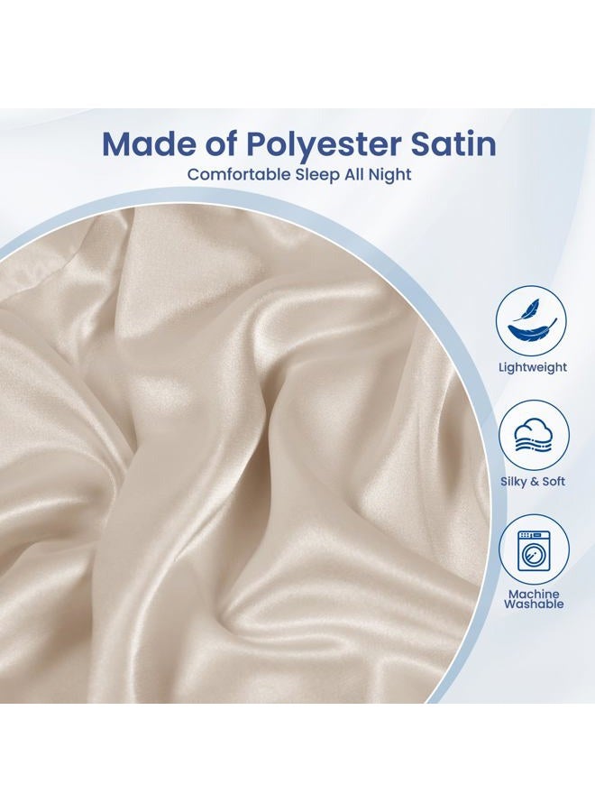 Zelimun Satin Pillowcase for Cervical Pillows, (Cover Only) Fit for 24.8"x14.96"x5.51"/3.54" Orthopedic Neck Support Pillow, Silky Smooth Pillowcase Cover with Zipper Closure (Champagne) - Image 5