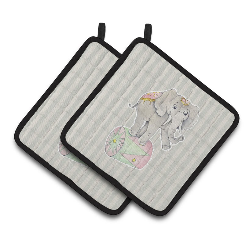Caroline's Treasures ""Caroline's Treasures BB6859PTHD Circus Elephant Pair of Pot Holders  7.5 x 7.5""""  Multicolor"" 