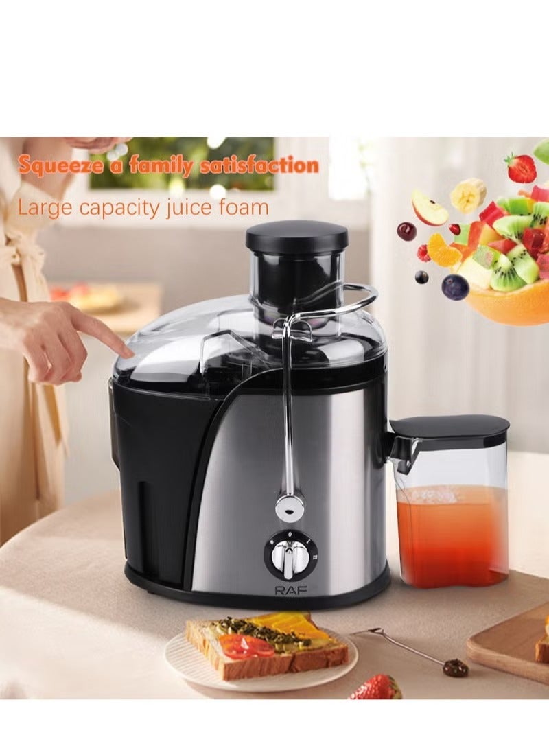 RAF Juicer Extractor – 250W Stainless Steel Juice Maker | Low Noise, Easy to Clean, 350ml Jug, 18000 RPM Motor | Fresh Fruit & Vegetable Juicer for Home & Kitchen - Image 4