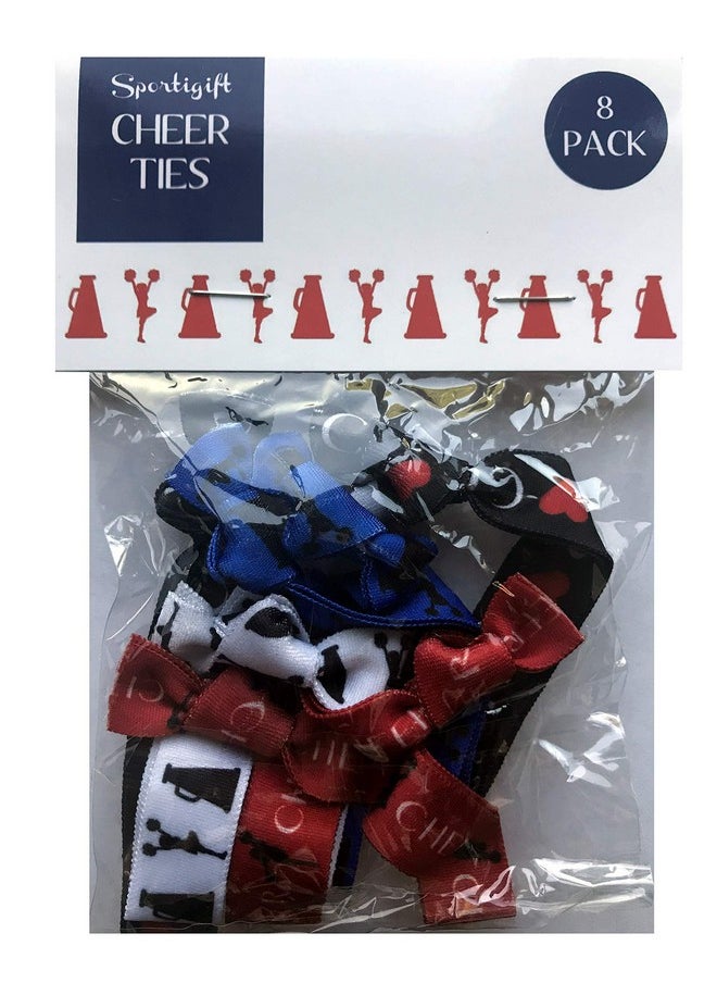 Sportigift 8 Piece Cheerleading Gift Hair Elastics - Cheer, Accessories for Cheerleaders, Cheer Coaches, Stunt Partners, Cheer Teams, Cheer Classmates and Friends, Cheer for Women, Cheer for Girls  - Image 3