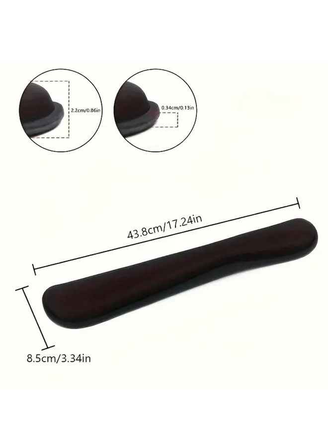 Ergonomic EVA Keyboard Wrist Rest Black Non-Slip Base Lightweight Durable Comfortable Support For Office Work Computer Use Gaming Improves Posture Reduces Hand Strain Ideal For Gamers Professionals Sleek Design Sturdy Construction Keyboard Wrist Pad Ergonomic Mouse Pad Office Desk Accessory - Image 2