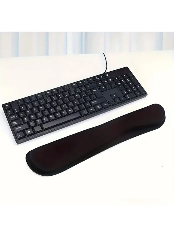 Ergonomic EVA Keyboard Wrist Rest Black Non-Slip Base Lightweight Durable Comfortable Support For Office Work Computer Use Gaming Improves Posture Reduces Hand Strain Ideal For Gamers Professionals Sleek Design Sturdy Construction Keyboard Wrist Pad Ergonomic Mouse Pad Office Desk Accessory - Image 3