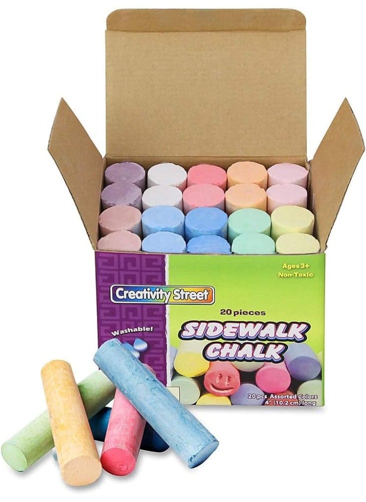 Creativity Street Chenille Kraft Company Sidewalk Chalk, Assorted Colors, Box Of 20  - Image 2