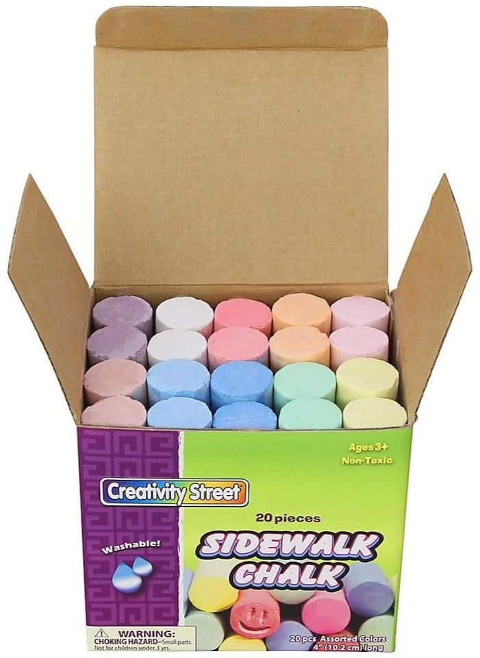Creativity Street Chenille Kraft Company Sidewalk Chalk, Assorted Colors, Box Of 20  - Image 1