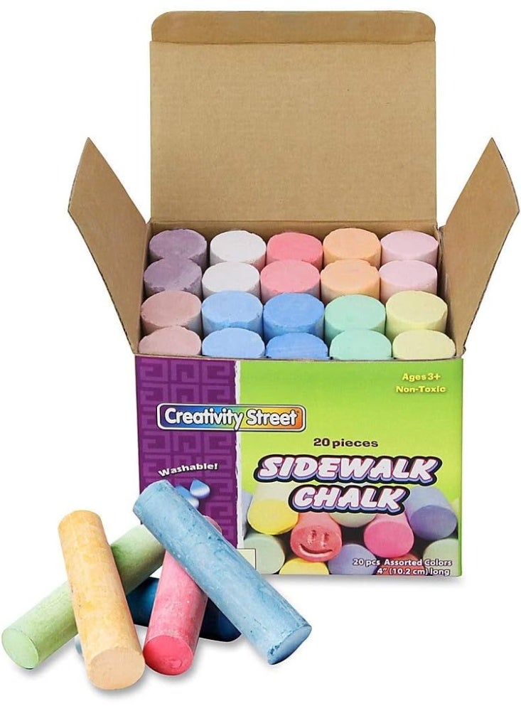 Creativity Street Chenille Kraft Company Sidewalk Chalk, Assorted Colors, Box Of 20 - Image 2