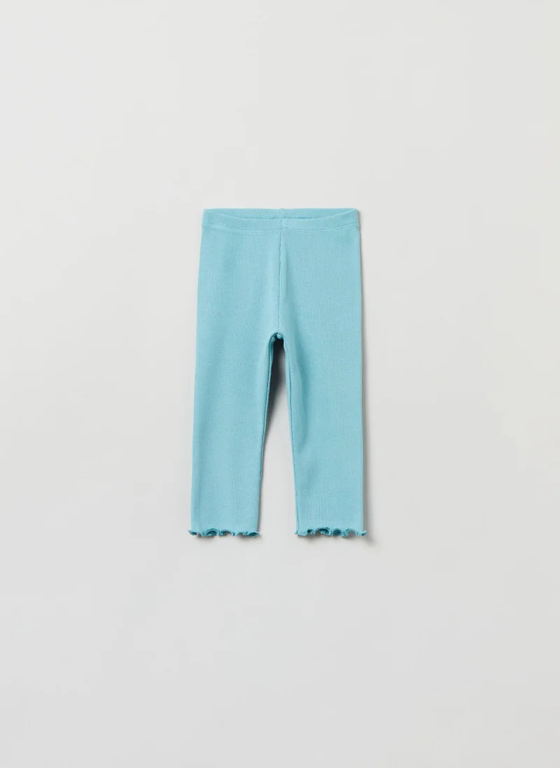 او في اس Ribbing leggings with wavy hem