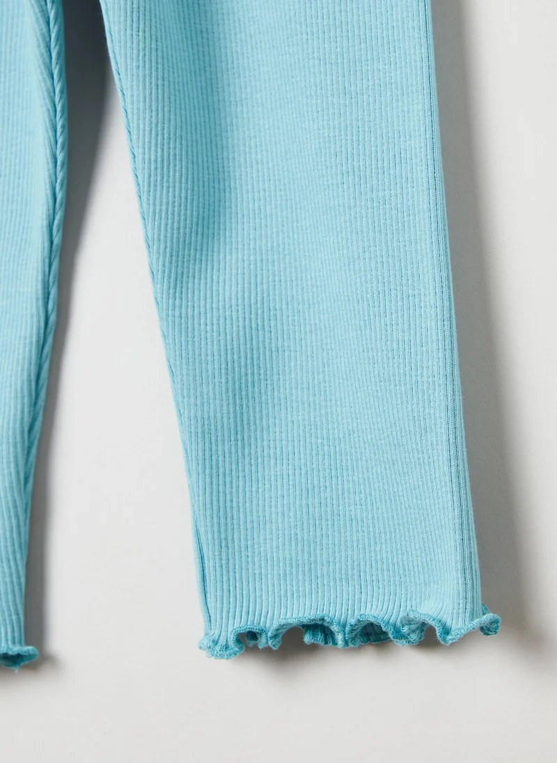 او في اس Ribbing leggings with wavy hem