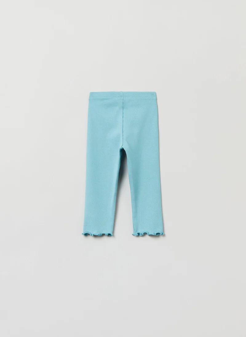 او في اس Ribbing leggings with wavy hem