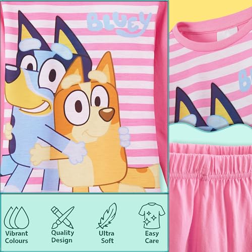 Bluey Pajama Set for Girls Toddlers Long 2 Pc PJs Comfy Lounge Set Loungewear Soft Pajamas Nightwear PJ Gifts for Girls (5-6 Years, Pink/White) - Image 4