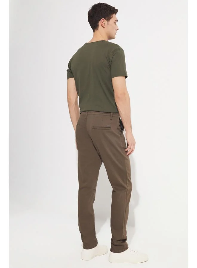 جون June Exclusive Men Regular Fit Textured Trouser Mink