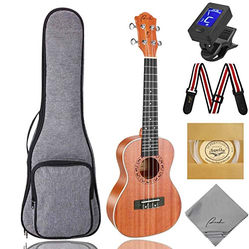 Ranch Tenor Ukulele 26 inch Wooden Professional ukelele Instrument Kit with 12 Online Lessons Small Hawaiian Guitar ukalalee Starter Pack Bundle Ukele Gig bag, Tuner, Strap, Aquila Strings Set - Image 1
