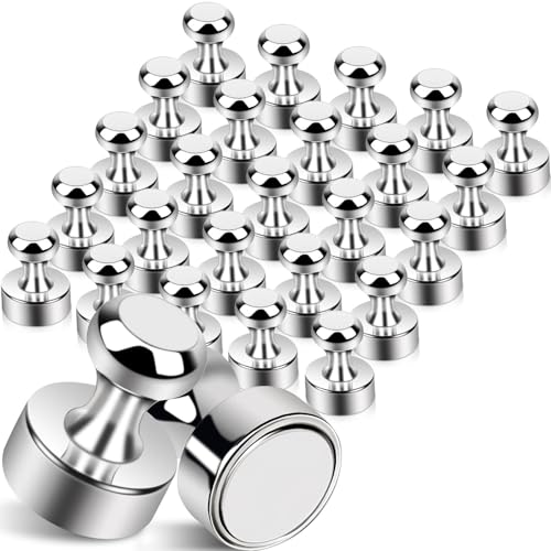 MIN CI 25Pcs Strong Fridge Magnets, Refrigerator Magnets for Whiteboard, Magnetic Push Pins Small Whiteboard Magnets for Classroom, Magnetic Decorative Magnets, Locker Accessories and Dry Erase Magnets - Image 1