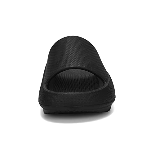 Dirk Slides for Women and Men Sandals Pillow Slippers Shower Shoes Cushioned Cloud Slides,Black,8 Women/6 Men - Image 4
