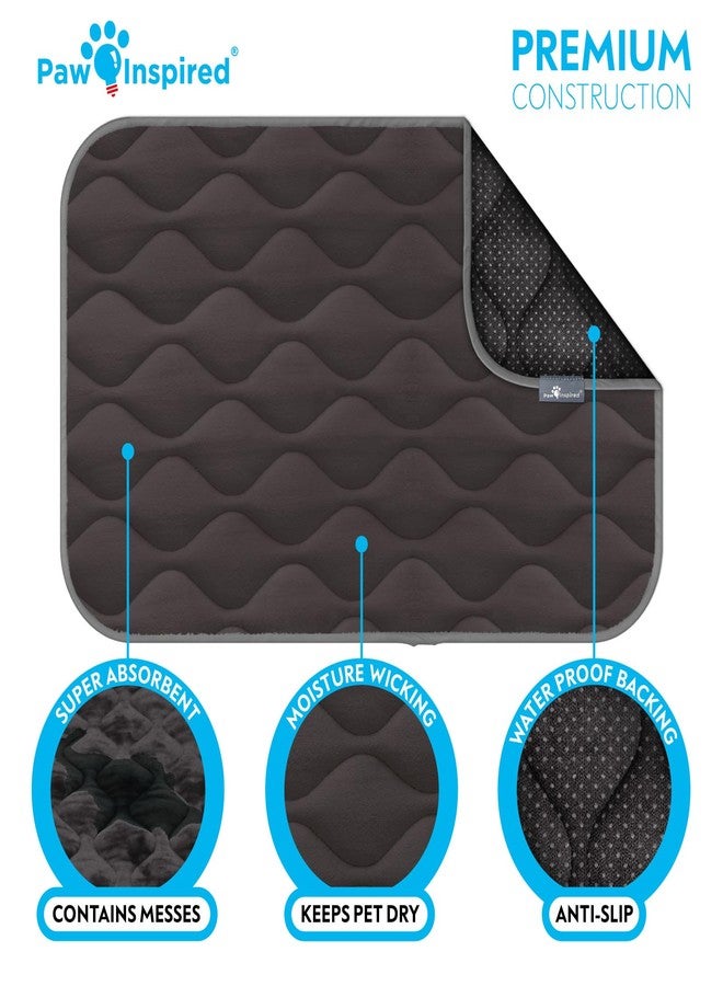 Paw Inspired Washable Padded Crate Mats for Dogs | 29” x 18” Pad, Fits 30-inch Kennels | Leakproof, Waterproof Bottom, Plush Pet Beds (Gray) - Image 5