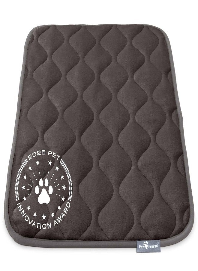 Paw Inspired Washable Padded Crate Mats for Dogs | 29” x 18” Pad, Fits 30-inch Kennels | Leakproof, Waterproof Bottom, Plush Pet Beds (Gray) - Image 1