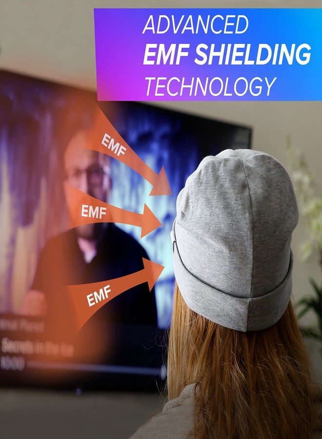 DefenderShield EMF Radiation Protection Beanie Cap - Blocks Wireless EMF & 5G Radiation (Gray Child/Medium) - Image 3