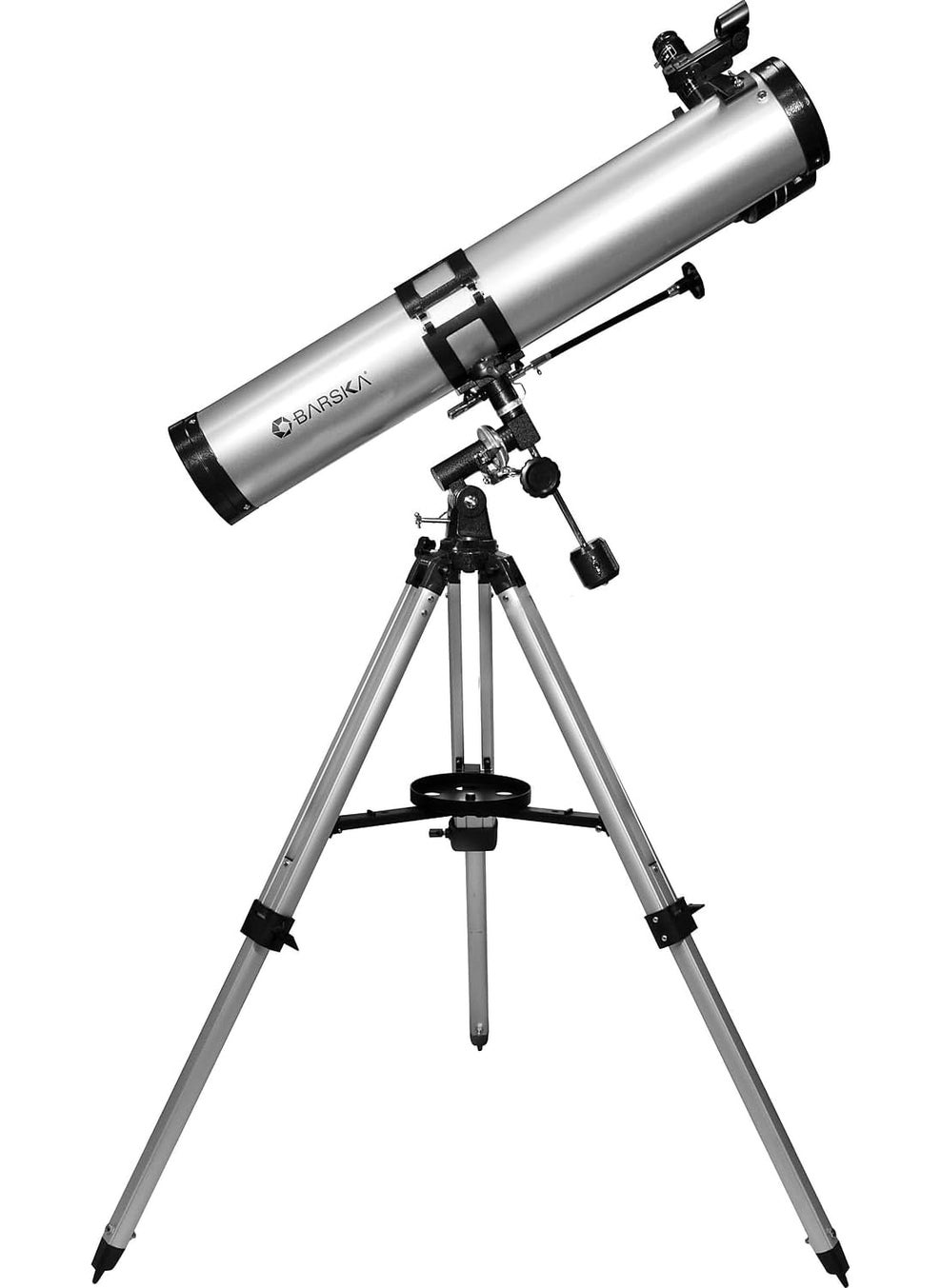 BARSKA Barska Starwatcher 900x114mm 675 Power Reflector Telescope with Equatorial Mount 3x Barlow Lens Moon Filter  - Image 1