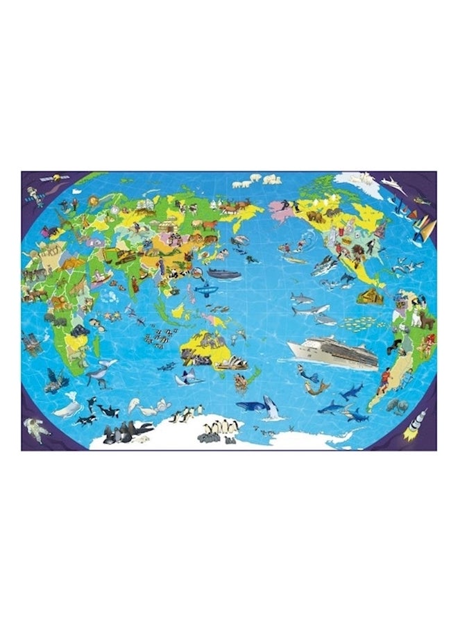 طقم أحجية على شكل خريطة العالم من 100 قطعة - Image 5