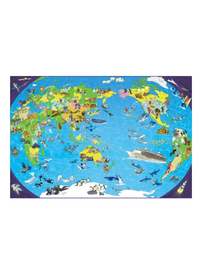 طقم أحجية على شكل خريطة العالم من 100 قطعة - Image 1