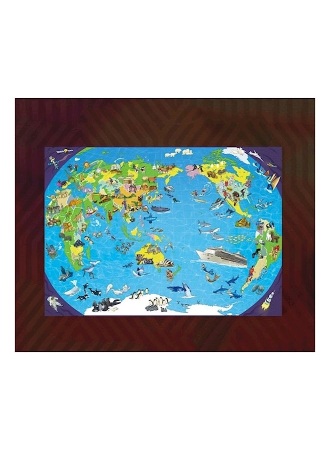 طقم أحجية على شكل خريطة العالم من 100 قطعة - Image 4