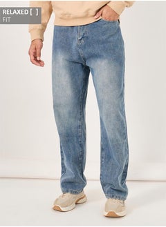 Styli Mid Rise Relaxed Fit Jeans with Pockets  - Image 1
